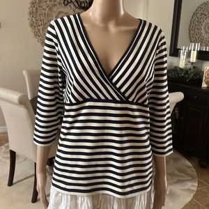 LIZ & CO. STRIPED TOP